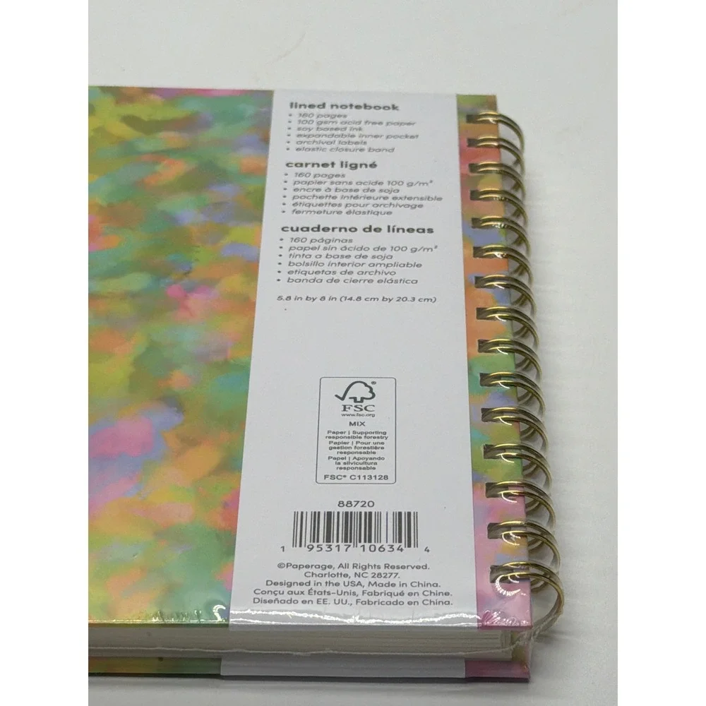 Paperage Lined Notebook 5.8x8‎ Spiral Journal 160 Pages Abstract Floral
